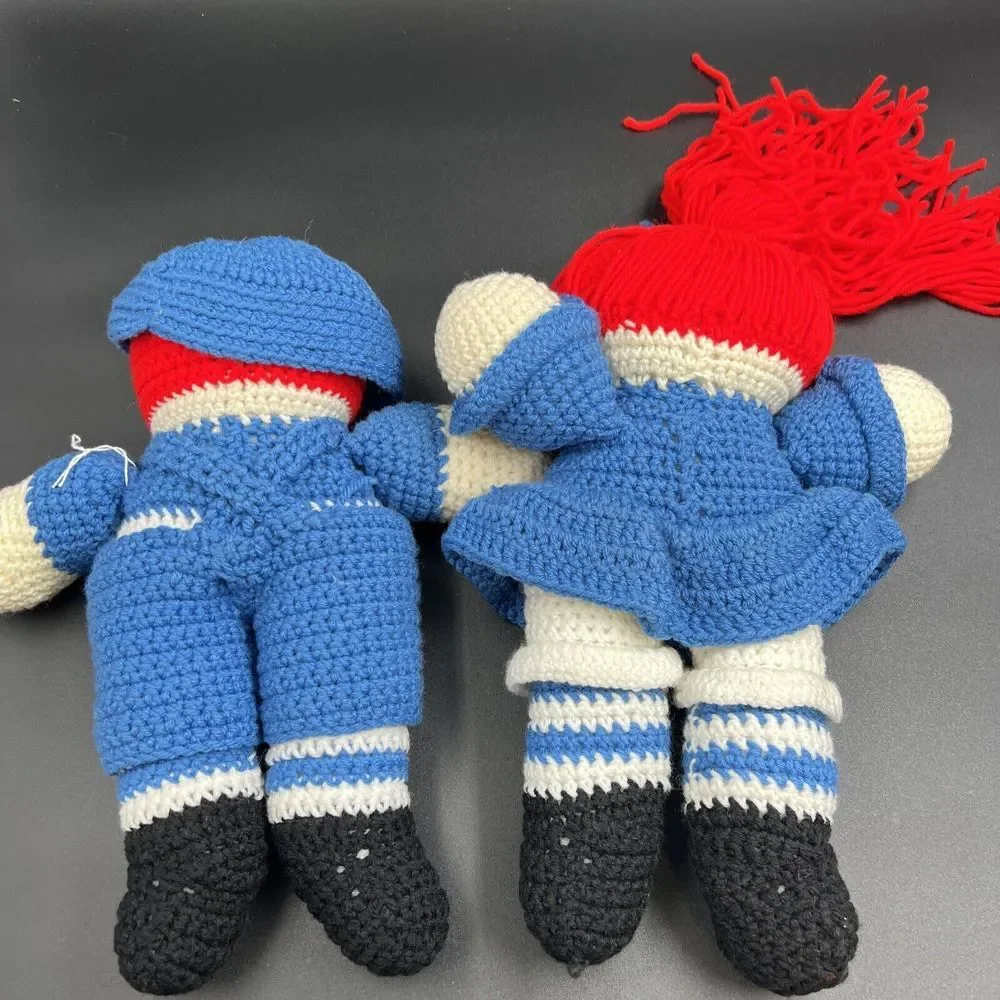 Handmade Crochet Raggedy Ann and‎ Andy University of Kentucky Plush Dolls